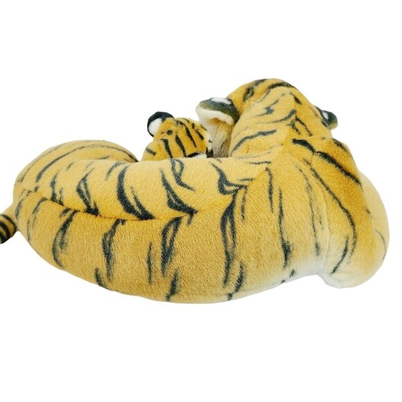 Bengal Tiger with Cub Plush Large Realistic Mom Baby Lying Down Stuffed Animal - Picture 4 of 8